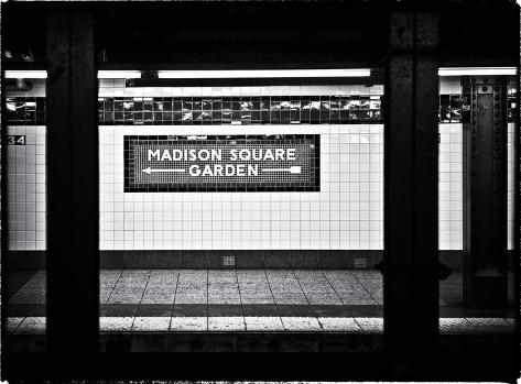 Subway Sign Black And White Photography Madison Square Garden