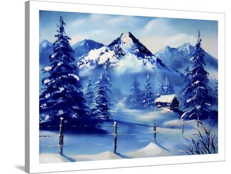 Snowy Mountains With Peaceful Cabin Giclee Print By Rich Lapenna