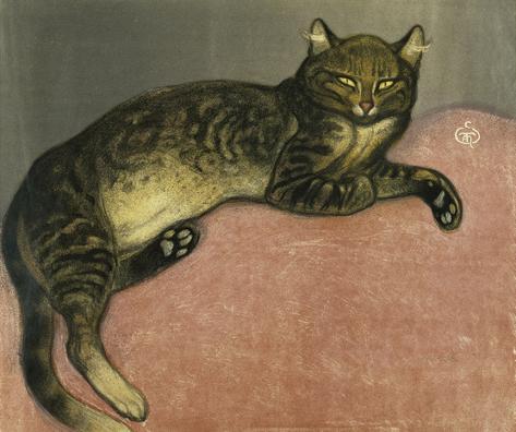 Theophile Alexandre Steinlen Summer Cat Giclee Canvas Print Paintings Poster