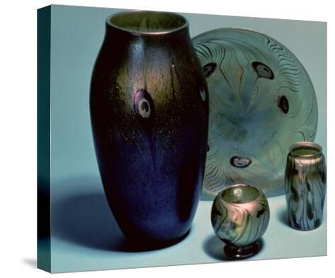 Tiffany Favrile Plate And Vases New York Circa 1890 Glass