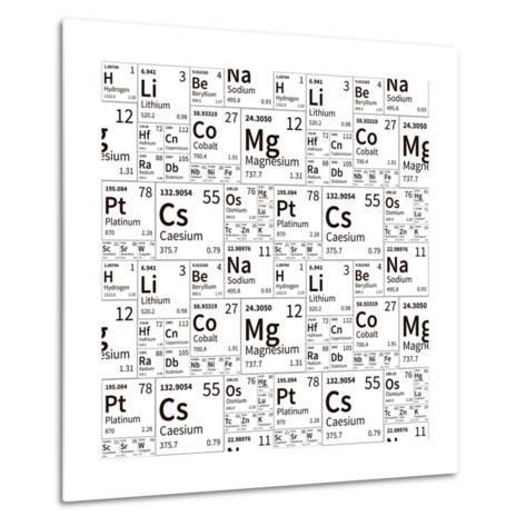 A Lot Of Chemical Elements From Periodic Table Black And White Seamless Pattern