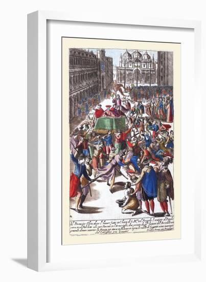 004-Fiesta Popular En Venecia-Habiti D’Hvomeni Et Donne Venetiane 1609-Franco Giacomo-Framed Art Print