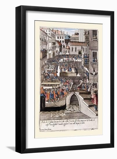 021-Fiesta Popular En Venecia-Habiti D’Hvomeni Et Donne Venetiane 1609-Franco Giacomo-Framed Art Print