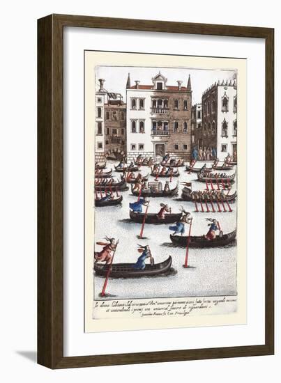 023-Carrera De Mujereres En Gondola-Habiti D’Hvomeni Et Donne Venetiane 1609-Franco Giacomo-Framed Art Print