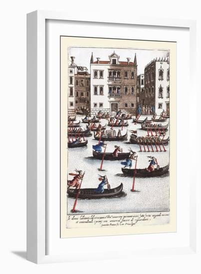 023-Carrera De Mujereres En Gondola-Habiti D’Hvomeni Et Donne Venetiane 1609-Franco Giacomo-Framed Art Print