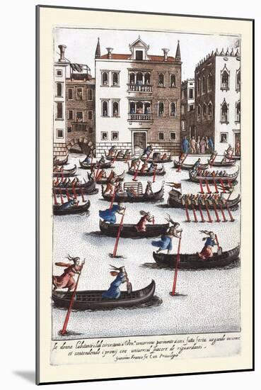 023-Carrera De Mujereres En Gondola-Habiti D’Hvomeni Et Donne Venetiane 1609-Franco Giacomo-Mounted Art Print