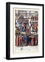 027-Cantantes & Comicos En La Plaza De San Marcos-Habiti D’Hvomeni Et Donne Venetiane 1609-Franco Giacomo-Framed Art Print