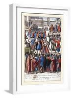 027-Cantantes & Comicos En La Plaza De San Marcos-Habiti D’Hvomeni Et Donne Venetiane 1609-Franco Giacomo-Framed Art Print