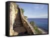 1,000 Steps Limestone Stairway in Cliff, Bonaire, Caribbean-Greg Johnston-Framed Stretched Canvas