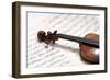 1/2 Violin on an Open Score. No People. Copy of a Carlo Bergonzi Violin.-null-Framed Giclee Print