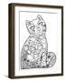 1 Magic Cat: LINE ART-Oxana Zaika-Framed Giclee Print