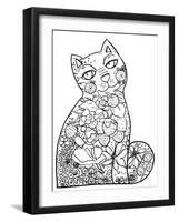 1 Magic Cat: LINE ART-Oxana Zaika-Framed Giclee Print