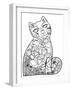 1 Magic Cat: LINE ART-Oxana Zaika-Framed Giclee Print