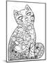 1 Magic Cat: LINE ART-Oxana Zaika-Mounted Giclee Print