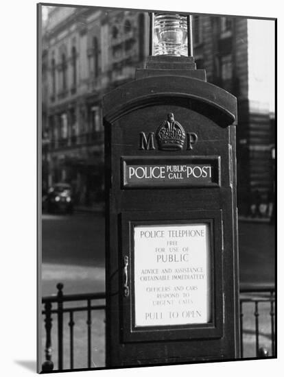 1 of 700 Police Call Posts Linked to Police Headquarters and Designed to Combat Motorized Crime-John Phillips-Mounted Photographic Print