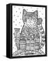 1 Rain Cat: LINE ART-Oxana Zaika-Framed Stretched Canvas