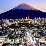 Mount Fuji and Tokyo City in Twilight-10 FACE-Photographic Print