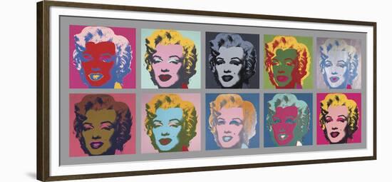 10 Marilyns, 1967-Andy Warhol-Framed Art Print