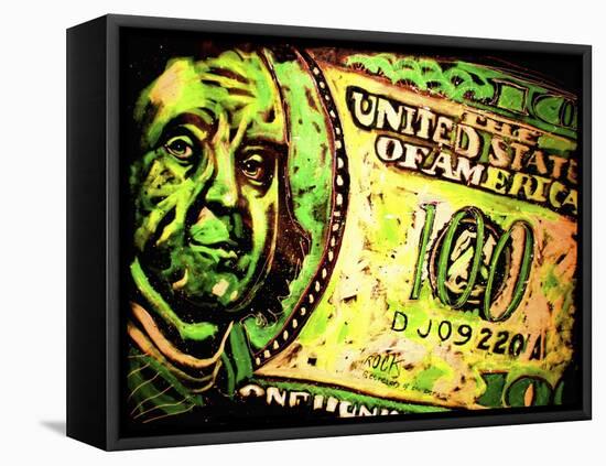 100 Bill-Rock Demarco-Framed Stretched Canvas