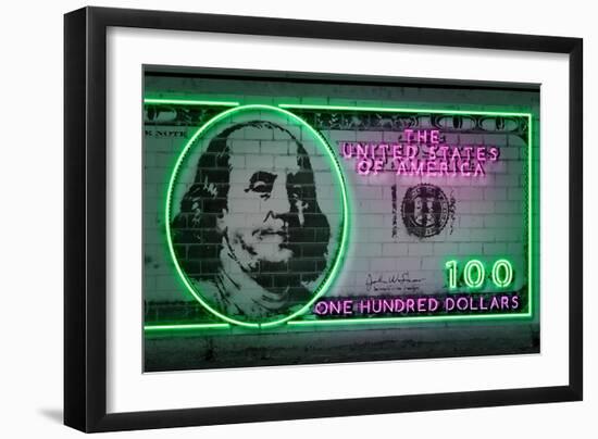 100 dollars-O.M.-Framed Giclee Print