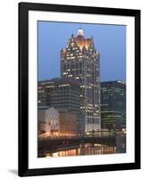 100 E. Wisconsin Building, Downtown from Riverwalk-Walter Bibikow-Framed Photographic Print