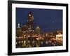 100 E. Wisconsin Building, Downtown from Riverwalk-Walter Bibikow-Framed Photographic Print