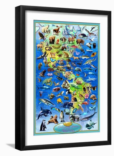 100 Endangered Species-Adrian Chesterman-Framed Art Print