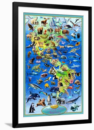 100 Endangered Species-Adrian Chesterman-Framed Premium Giclee Print