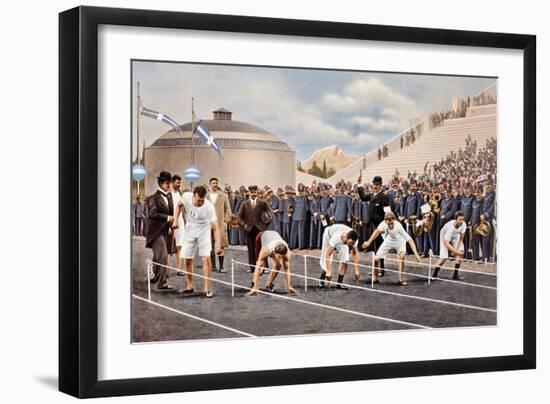 100 m Race at Olympic Games in Athens 1896-null-Framed Premium Photographic Print