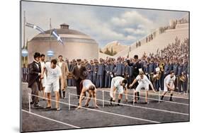 100 m Race at Olympic Games in Athens 1896-null-Mounted Photographic Print