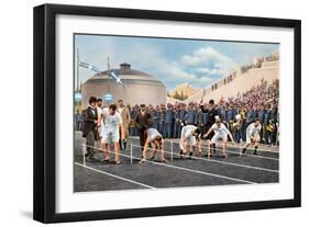 100 Metres Sprint Race at the Olympic Games, Athens, 1896-null-Framed Giclee Print