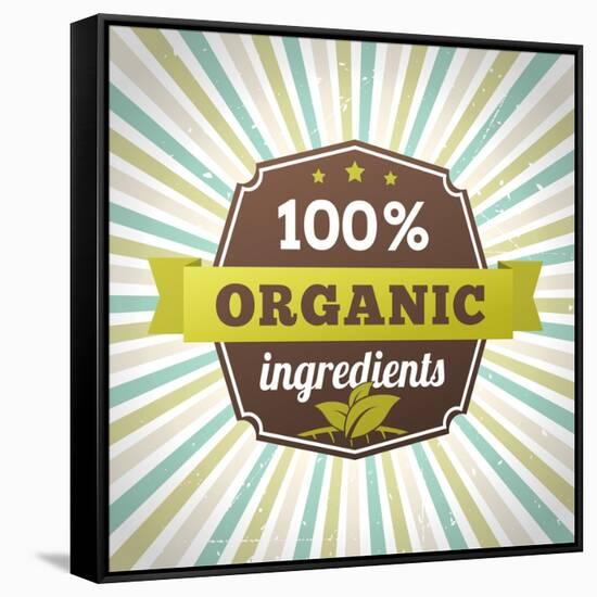 100 Percent Organic Ingredients Eco Label Poster-sputanski-Framed Stretched Canvas