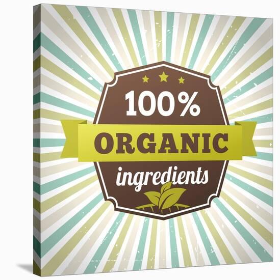 100 Percent Organic Ingredients Eco Label Poster-sputanski-Stretched Canvas