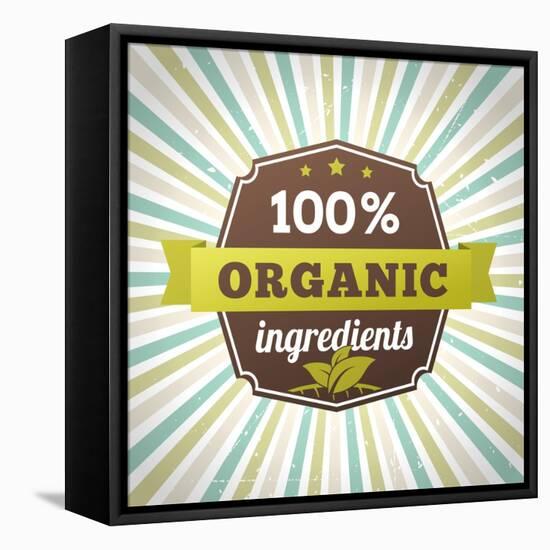 100 Percent Organic Ingredients Eco Label Poster-sputanski-Framed Stretched Canvas