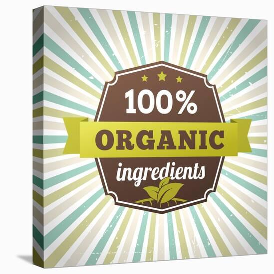 100 Percent Organic Ingredients Eco Label Poster-sputanski-Stretched Canvas