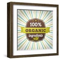 100 Percent Organic Ingredients Eco Label Poster-sputanski-Framed Art Print