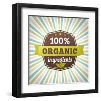 100 Percent Organic Ingredients Eco Label Poster-sputanski-Framed Art Print