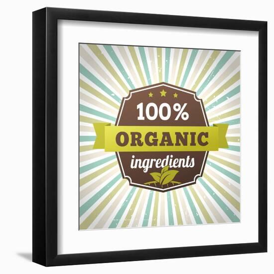 100 Percent Organic Ingredients Eco Label Poster-sputanski-Framed Art Print