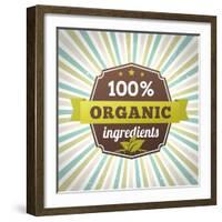 100 Percent Organic Ingredients Eco Label Poster-sputanski-Framed Art Print