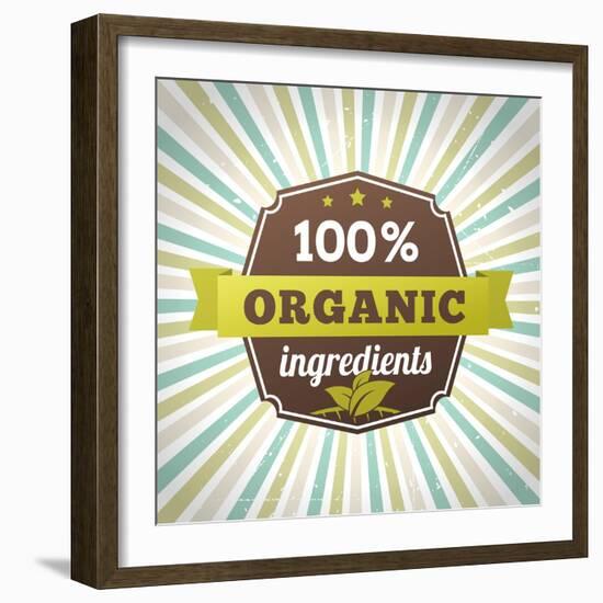 100 Percent Organic Ingredients Eco Label Poster-sputanski-Framed Art Print