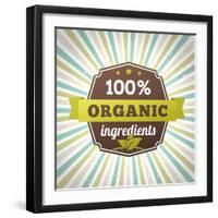 100 Percent Organic Ingredients Eco Label Poster-sputanski-Framed Art Print