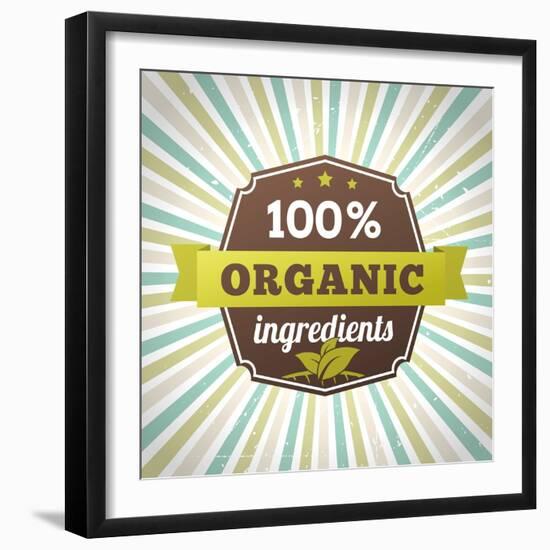 100 Percent Organic Ingredients Eco Label Poster-sputanski-Framed Art Print