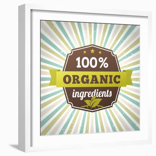 100 Percent Organic Ingredients Eco Label Poster-sputanski-Framed Art Print