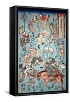 100 Worrar of Suikoden-Kuniyoshi Utagawa-Framed Stretched Canvas