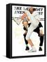 "100th Anniversary of Baseball" Saturday Evening Post Cover, July 8,1939-Norman Rockwell-Framed Stretched Canvas