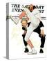 "100th Anniversary of Baseball" Saturday Evening Post Cover, July 8,1939-Norman Rockwell-Stretched Canvas