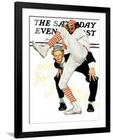 "100th Anniversary of Baseball" Saturday Evening Post Cover, July 8,1939-Norman Rockwell-Framed Premium Giclee Print