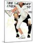 "100th Anniversary of Baseball" Saturday Evening Post Cover, July 8,1939-Norman Rockwell-Mounted Premium Giclee Print