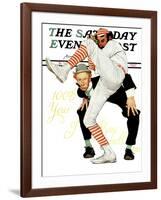 "100th Anniversary of Baseball" Saturday Evening Post Cover, July 8,1939-Norman Rockwell-Framed Giclee Print