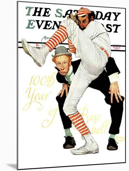 "100th Anniversary of Baseball" Saturday Evening Post Cover, July 8,1939-Norman Rockwell-Mounted Giclee Print